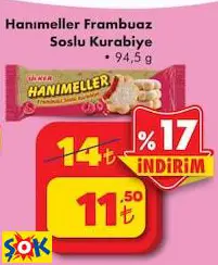 HANIMELLER FRAMBUAZ SOSLU KURABİYE 94.50 G HANIMELLER FRAMBUAZ SOSLU KURABİYE 94.50 G
